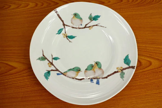 Seiko Kiln Kutani Japanese Small Birds Large Plate