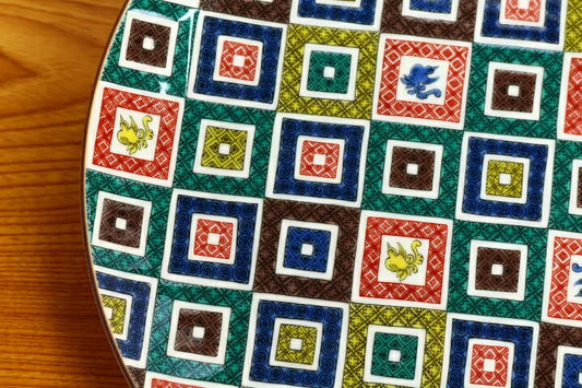 Seiko Kiln Kutani Ishidatami Pattern Large Plate