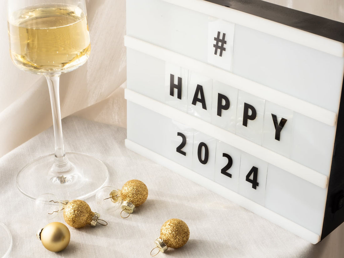 Wine glass representing the year 2024