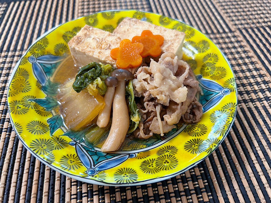 Authentic Japanese Sukiyaki on kutani's plate