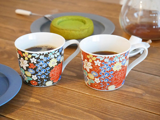 Beginning of autumn, warm coffee in a pair of mugs