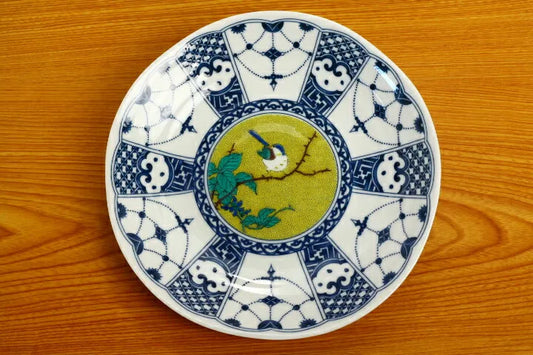 Seiko Kiln Kutani Bird and Tree motifs Medium Plate