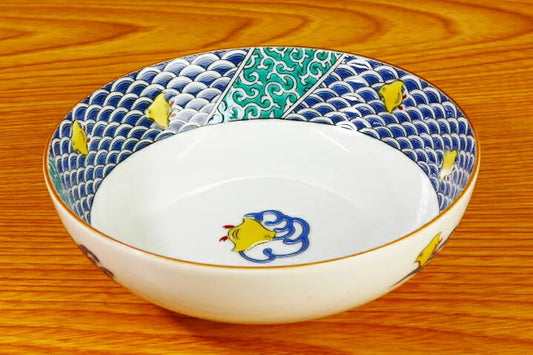 Seiko Kiln Kutani Qinghai Wave Plover Small Bowl