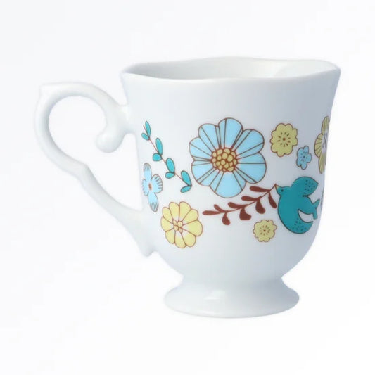  Harekutani Flower and bird (blue) Mug 