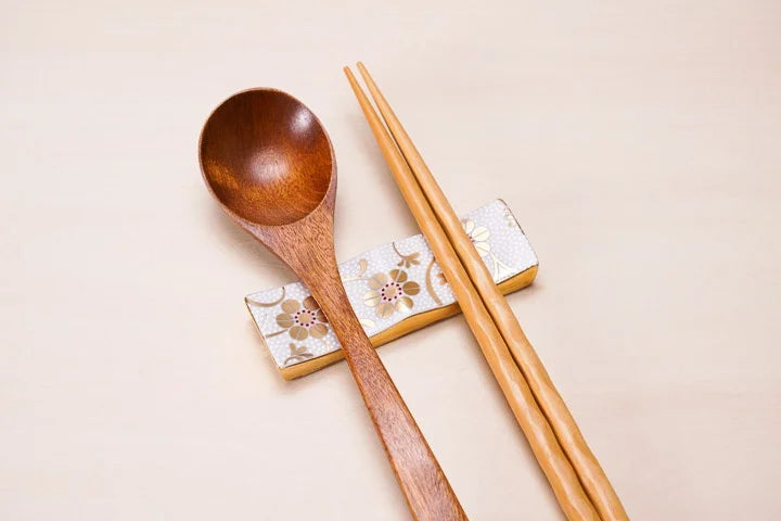 Aochibu/Shirochibu Kutani Double chopstick rest and cutlery rest pair Chopstick Res