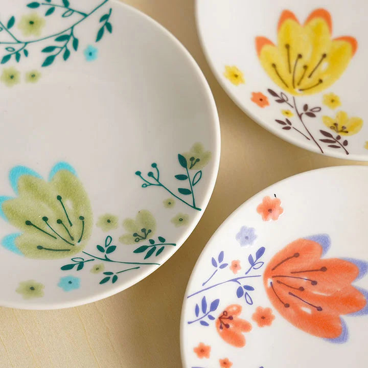 Harekutani Spring Flower Medium Plate set (3pcs)