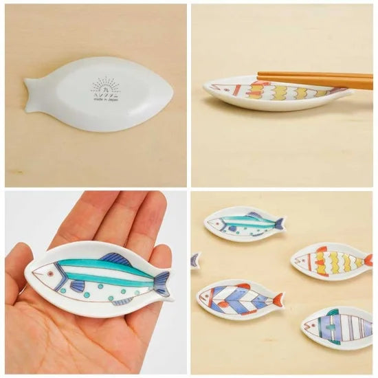 Harekutani Small Fish (blue) Chopstick Rest