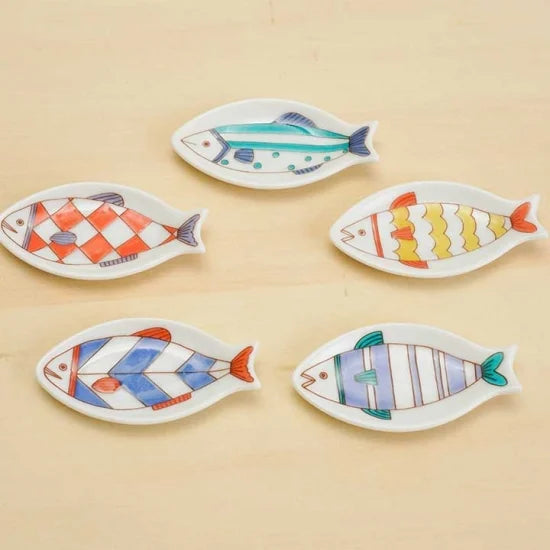 Harekutani Small Fish Chopstick Rest set (5pcs)