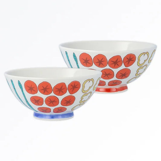 Harekutani Vegetable Pair of Rice Bowls