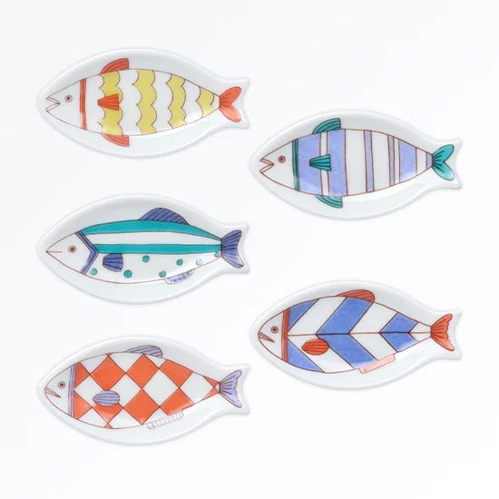 Harekutani Small Fish Chopstick Rest set (5pcs)