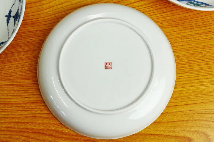 Seiko Kiln Kutani Flower and bird motifs in underglaze blue Medium Plate set (5pcs)