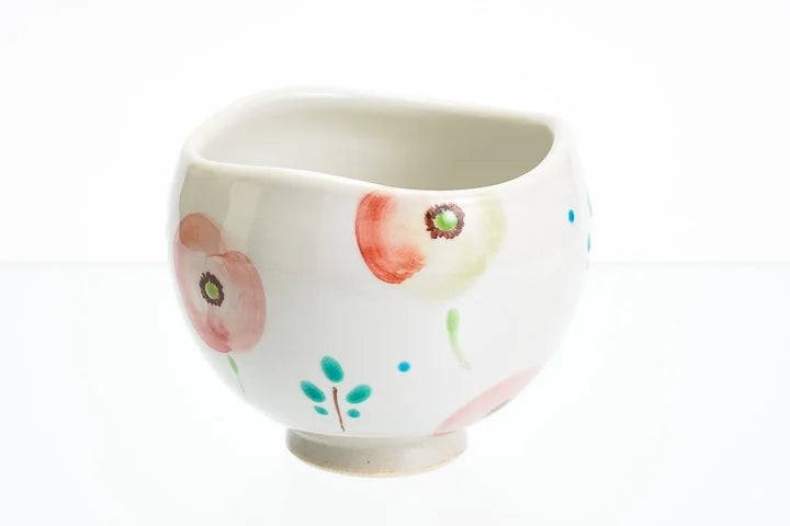 Kokuzou Kiln Poppy flower pattern Kutani Yunomi Japanese Teacup