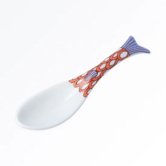 Harekutani Fish Chinese Soup Spoon (red)