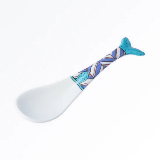 Harekutani Whale Chinese Soup Spoon (blue)