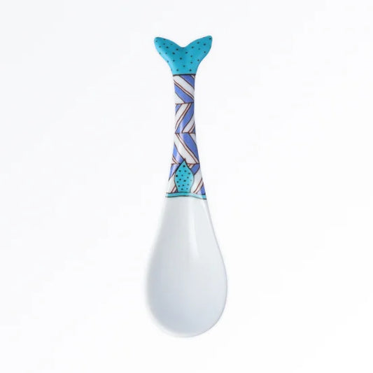 Harekutani Whale Chinese Soup Spoon (blue)