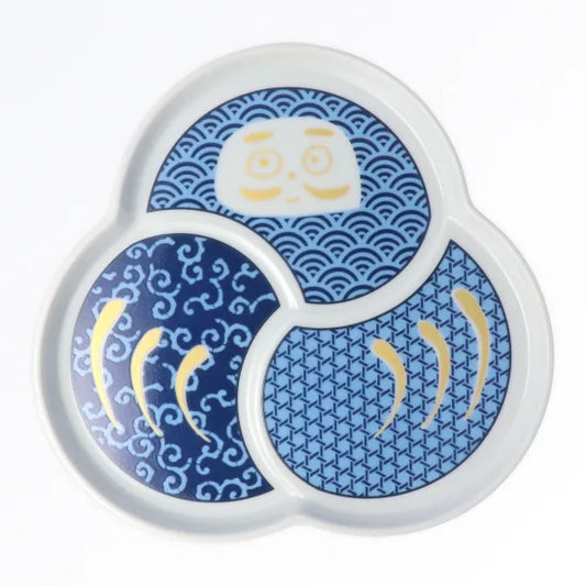 Harekutani Daruma (blue) Medium Plate