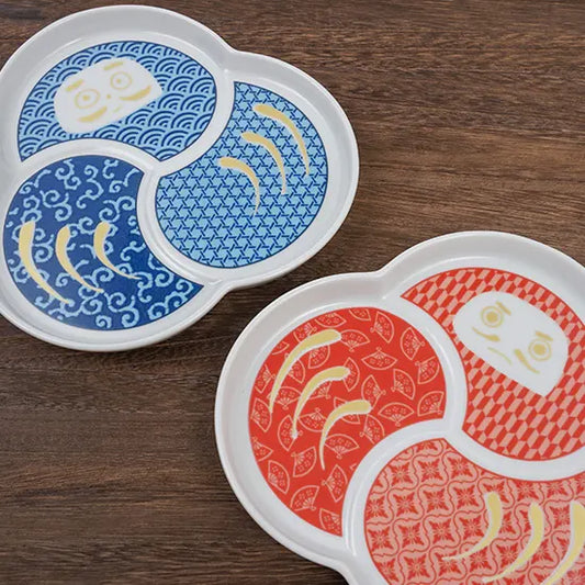 Harekutani Daruma (blue) Medium Plate