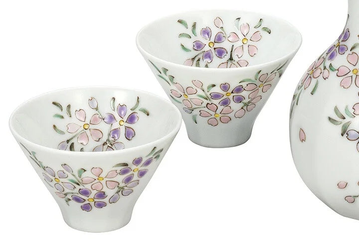 Tomoko Nitta Kutani design of cherry blossoms Sake Set