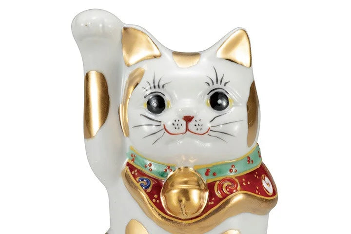 Kutani gold-colored porcelain Lucky Cat