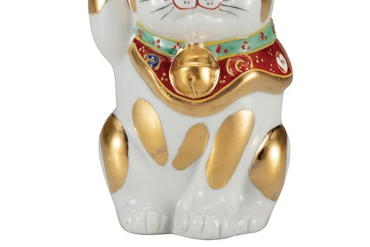 Kutani gold-colored porcelain Lucky Cat