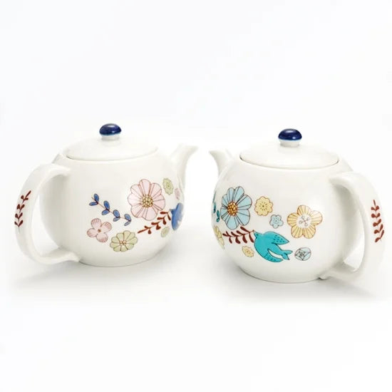 Harekutani Flower and Bird (pink) Japanese Teapot