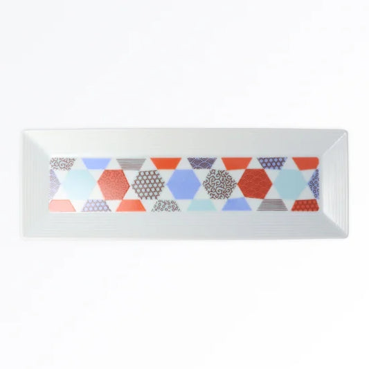 Harekutani Hexagonal Good Luck (Rectangular Plate) Medium Plate