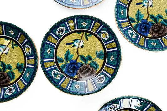 Seiko Kiln Kutani Yoshidaya Peony with bird Small Plate
