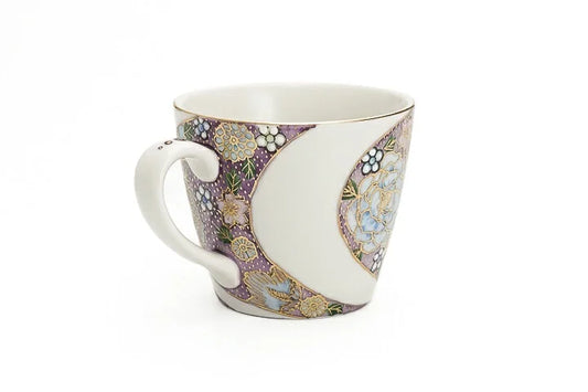 Taishi Kiln Kutani Golden hanazume Purple Mug