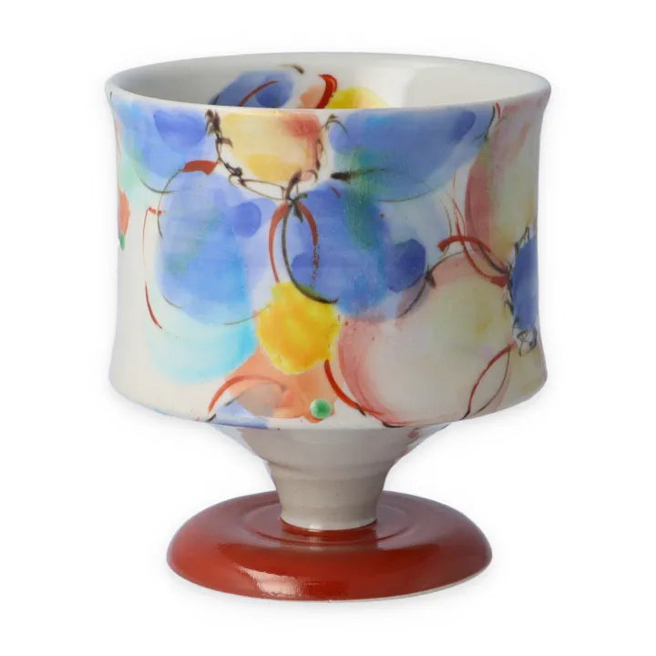 Kokuzo Kiln Kutani Dancing in the wind Wine Glass