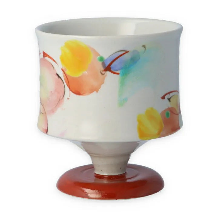 Kokuzo Kiln Kutani Dancing in the wind Wine Glass