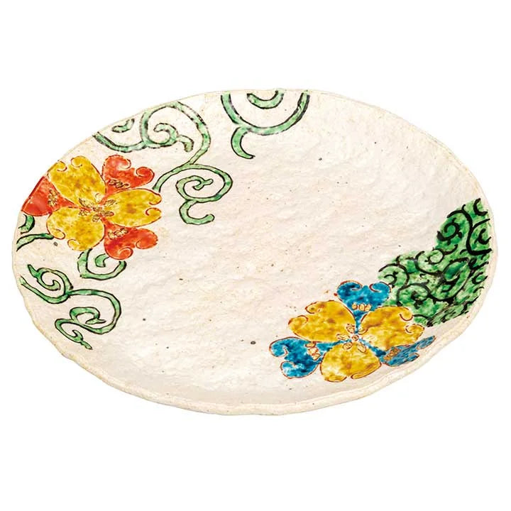 Tsuyoshi Sato Kutani Flower Design Large Plate