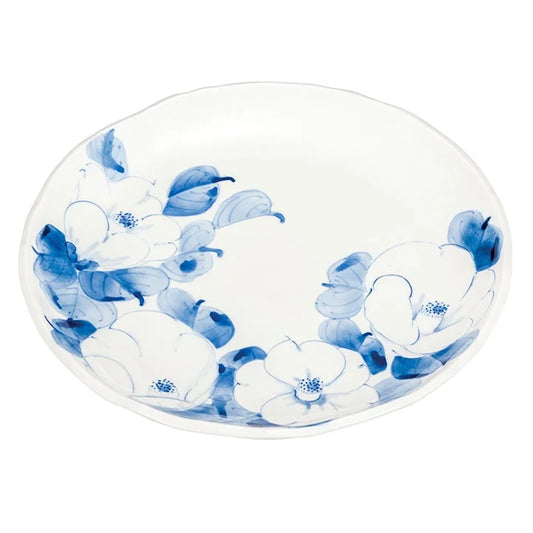 Kutani White Camellia Large Plate