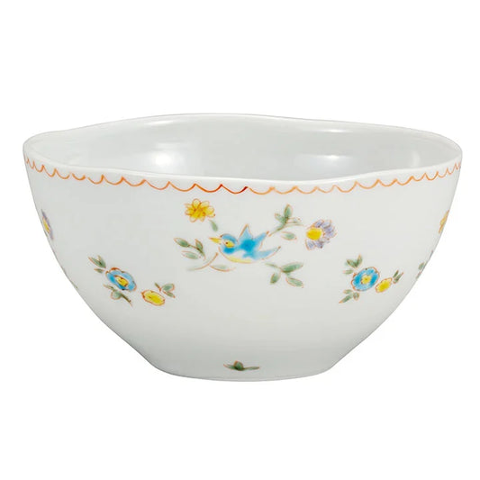 Kutani Salad bowl, small bird on flower Small bowl