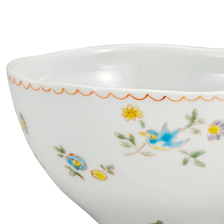 Kutani Salad bowl, small bird on flower Small bowl