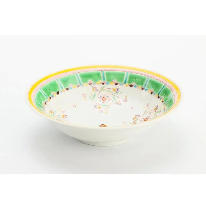 Ginshu kiln Kutani Rondo of Flowers Bowl