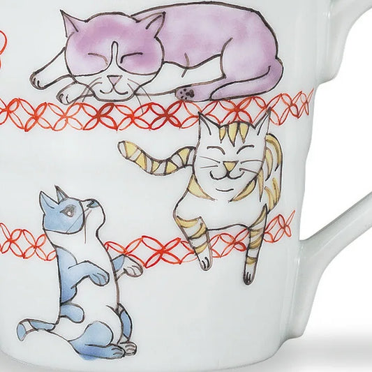 Kutani Coloration, Cats Mug