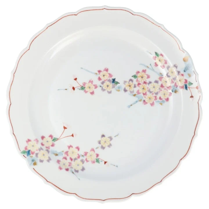 Taishi Kiln Kutani Japanese Cherry Tree Large Plate