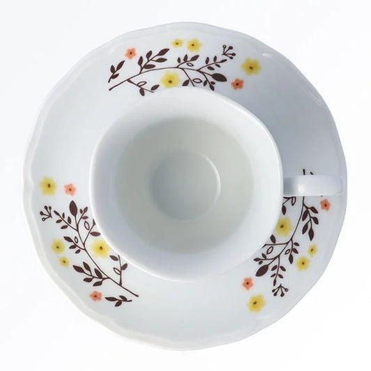 Harekutani Spring Flowers (yellow) Coffee Cup and Saucer