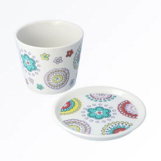 Floral cup and saucer