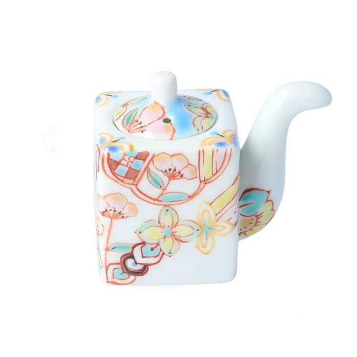 Ginsyu Kiln Kutani soy sauce pitcher light blue, Houen