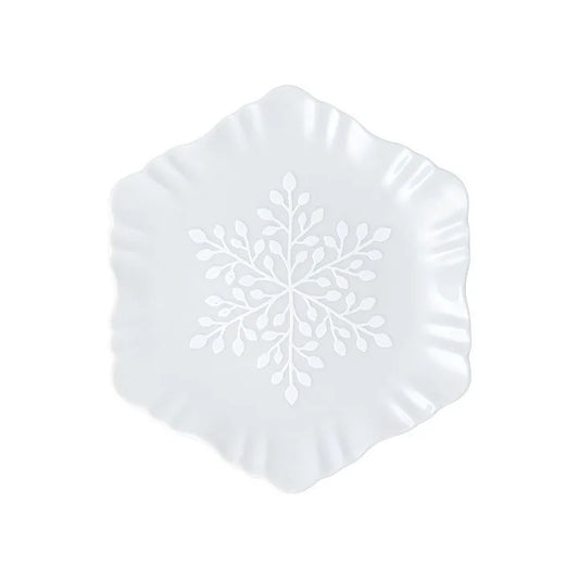 Harekutani White Snowflake Small Plate