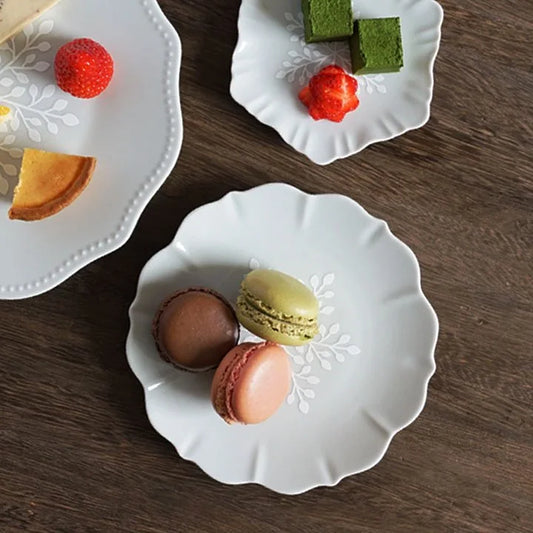 Harekutani White Snowflake Small Plate