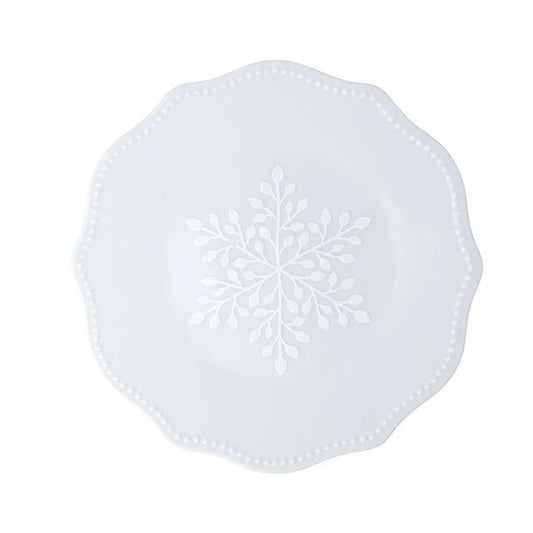 Harekutani White Snowflake Medium-Large Plate