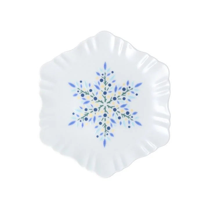 Harekutani Blue Snowflake Small Plate