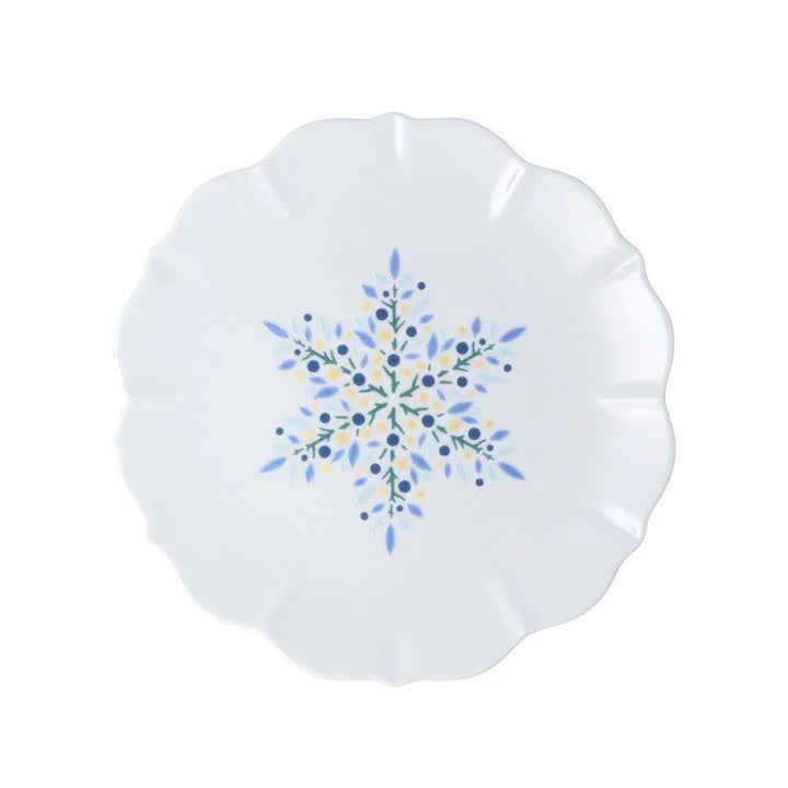 Harekutani Blue Snowflake Medium Plate