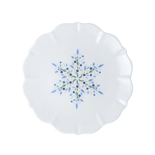 Harekutani Blue Snowflake Medium Plate