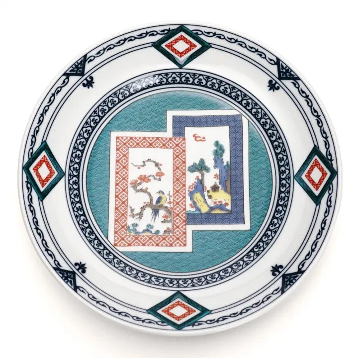 Seiko Kiln Kutani kokutani Pattern Large Plate