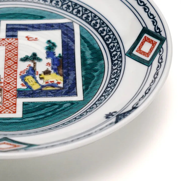 Seiko Kiln Kutani kokutani Pattern Large Plate