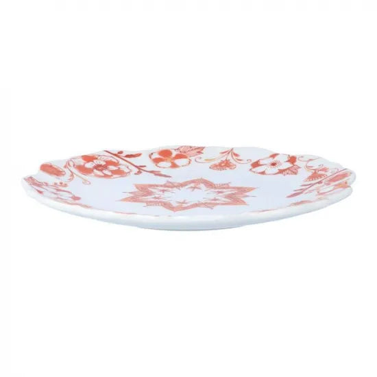 Harekutani Kutani Akae Flower Medium Plate