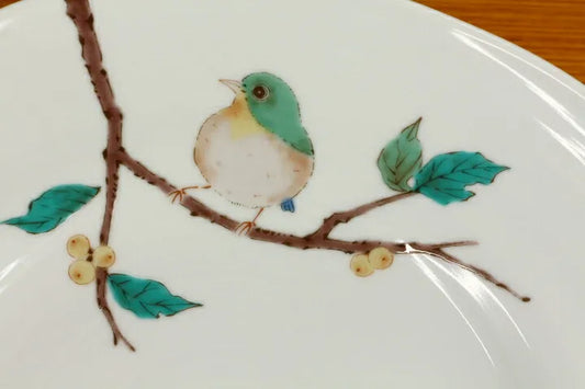 Seiko Kiln Kutani Japanese Small Birds Large Plate